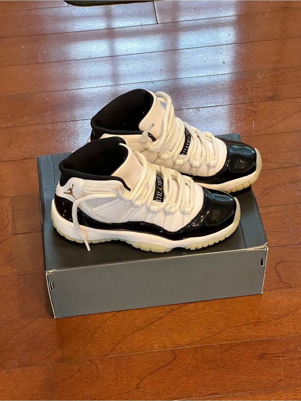 Jordan Kids White and Black High Top Sneakers